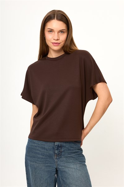 Düşük Omuz Modal Tişört