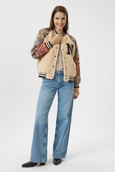 Kolları Baskılı Nakışlı Bomber Mont