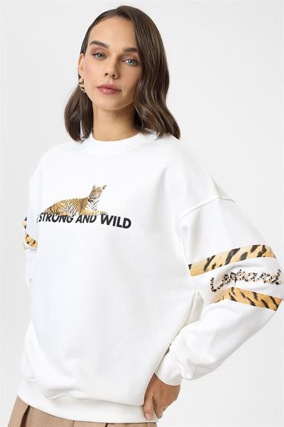 Kaplan Baskılı Sweatshirt