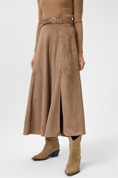 Yırtmaçlıı Uzun Süet Etek