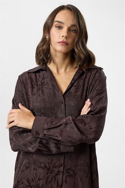 Desenli Saten Gömlek