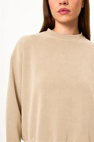 Bisiklet Yaka Modal Sweatshirt