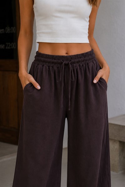 Beli Lastikli Bol Paça Pantolon