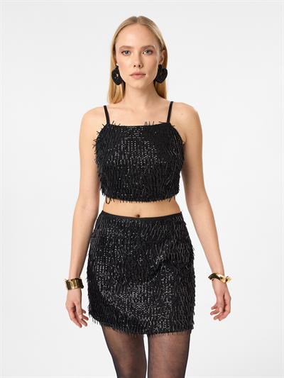 Boncuklu Kısa Etek