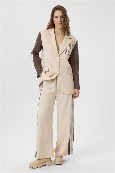 Nakışlı Poliviskon Garnili Atlas Ceket