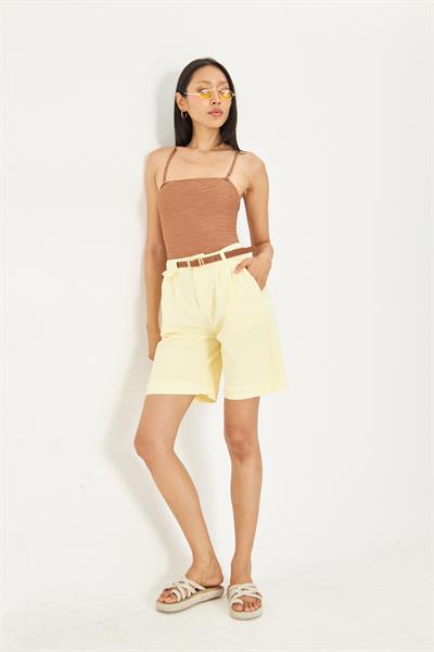 Kemerli Bermuda Şort