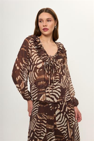 Fırfırlı Şifon Bluz