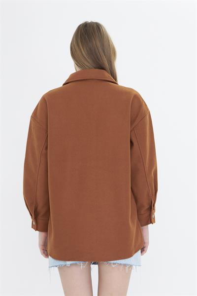 Çıtçıtlı Melanjlı Kaşe Gömlek 