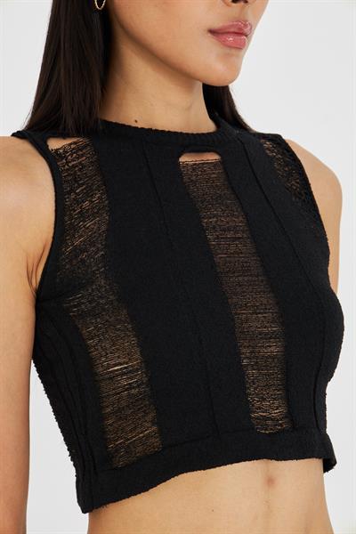 Çizgi Detay Ajur Bluz