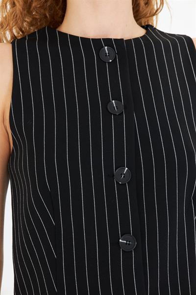 Çizgili Poliviskon Yelek 