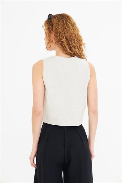 Çizgili Poliviskon Yelek 