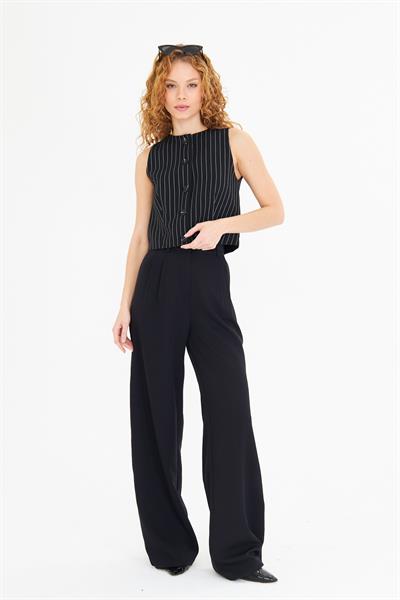 Çizgili Poliviskon Yelek 