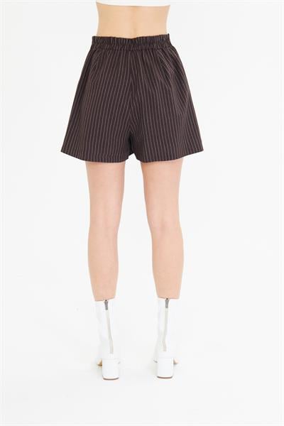 Çizgili Polivisyon Şort Etek 