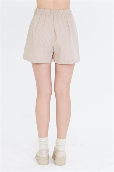 Çizgili Polivisyon Şort Etek 