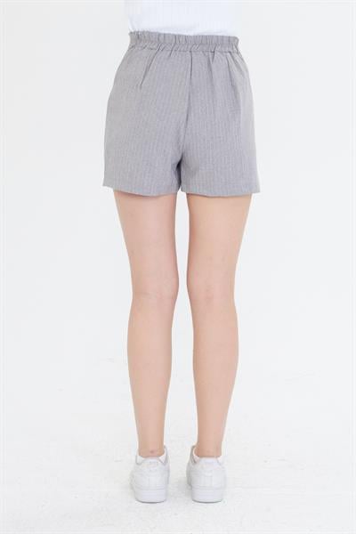 Çizgili Polivisyon Şort Etek 