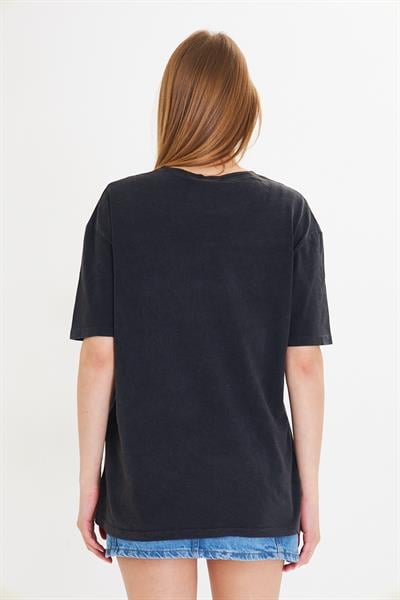 College League Yıkamalı T-Shirt