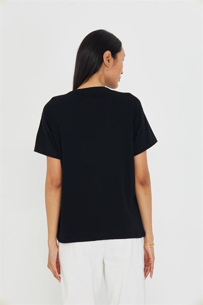 Baskılı Desen Taşlı T-shirt