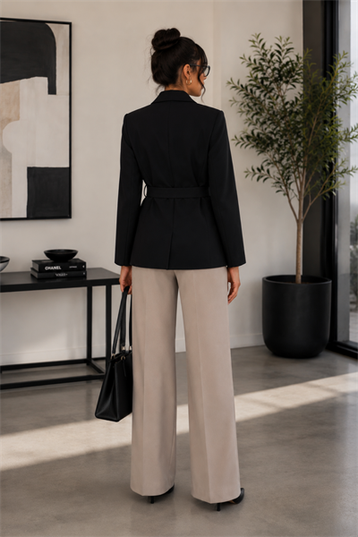 Kuşak Detaylı Blazer Ceket