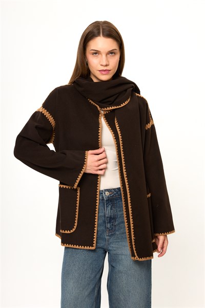 Şal Yaka Kaşe Kimono