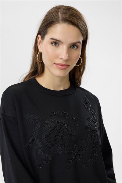 Yaprak Nakışlı Sweatshirt