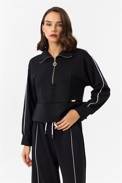 Yarım Fermuarlı Modal Sweatshirt