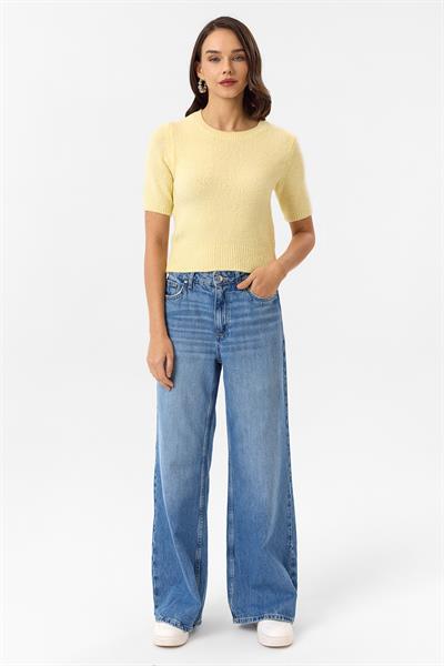 Kısa Kollu Crop Triko