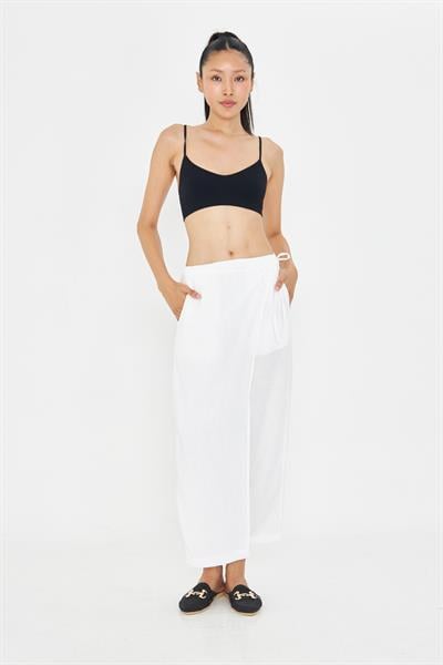 Etek Detaylı Keten Görünümlü Pantolon