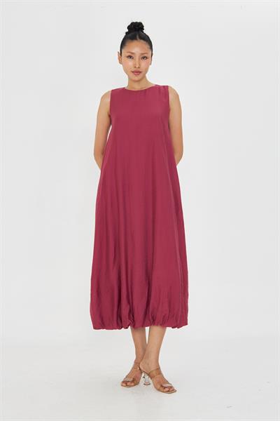 Sıfır Kol Balon Etekli Elbise