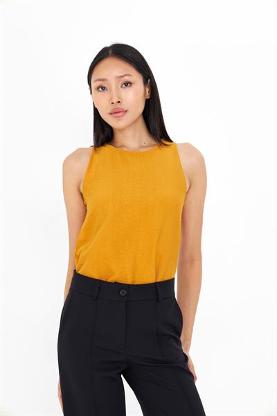 Damla Detaylı Keten Görünümlü Bluz