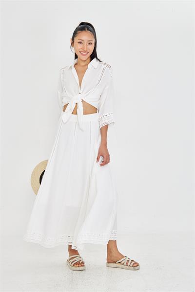 Dantel Detaylı Uzun Etek