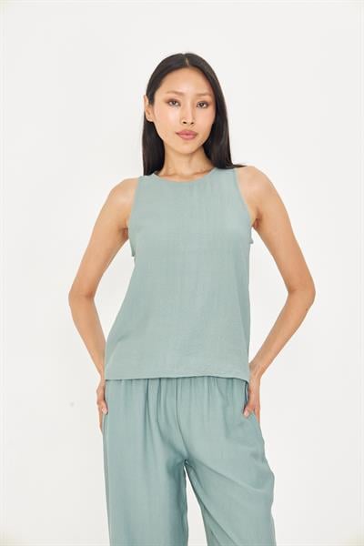 Damla Detaylı Keten Görünümlü Bluz