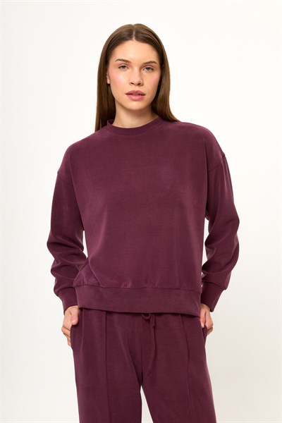 Bisiklet Yaka Modal Sweatshirt