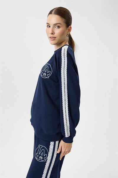 Brode Şeritli Sweatshirt