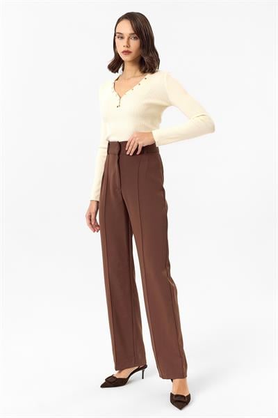 Önü Çimalı Palazzo Atlas Pantolon