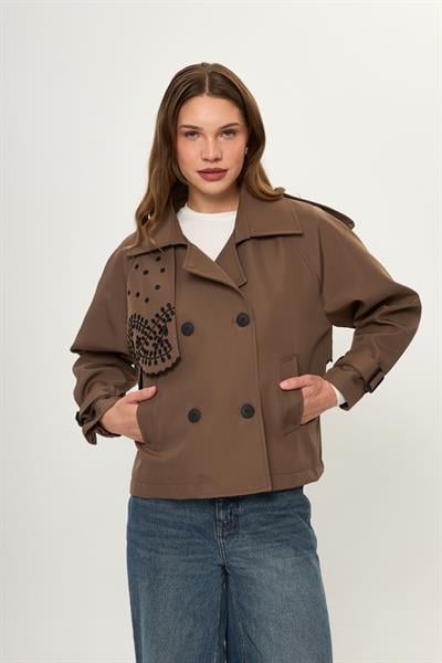 Nakışlıi Kısa Trençkot