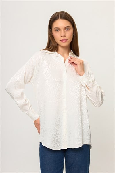 Jakarlı Saten Gömlek