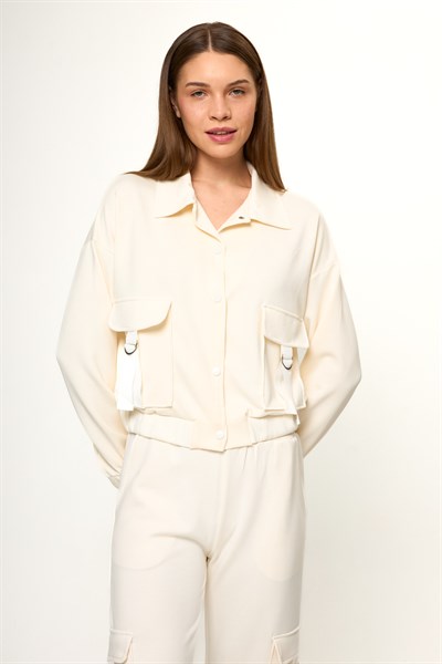 Cepli Çıtçıtlı Modal Ceket