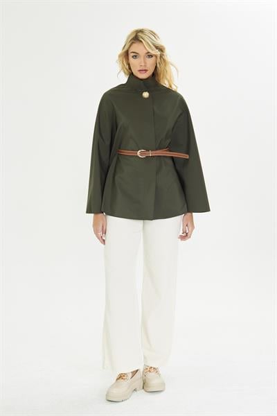 Deri Kemerli Suya Dayanıklı Panço 