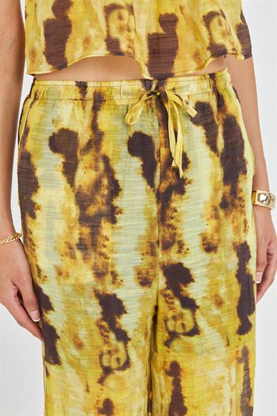 Desenli Bol Paça Pantolon