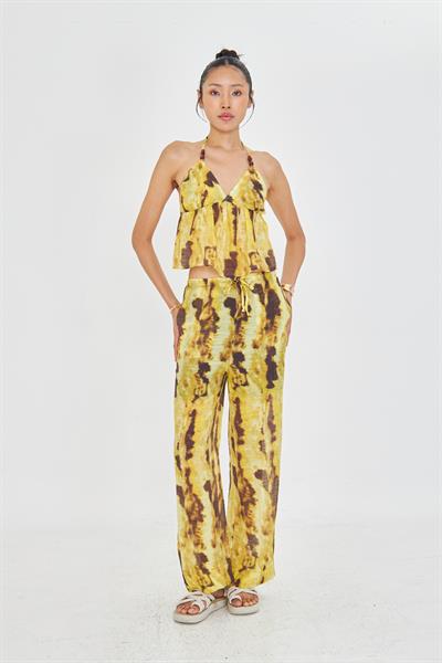 Desenli Bol Paça Pantolon