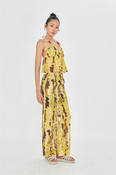 Desenli Bol Paça Pantolon