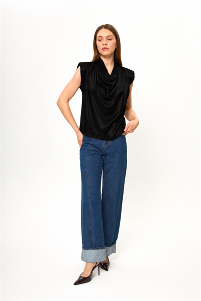 Drape Düşük Kol Bluz