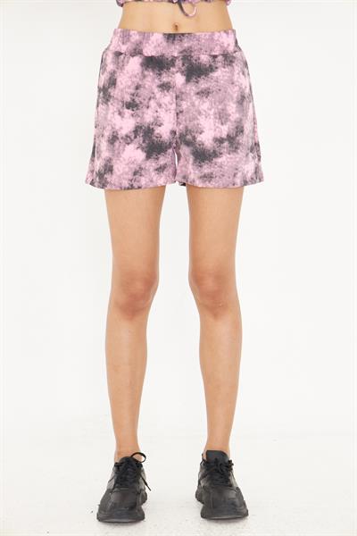 Desenli Lastikli Şort