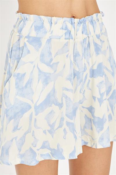 Lastikli Desenli Viskon Şort