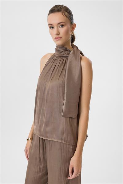 Omuzdan Bağlamalı Saten Bluz