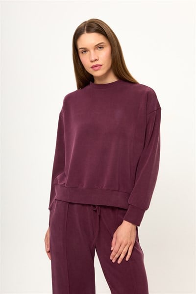 Bisiklet Yaka Modal Sweatshirt