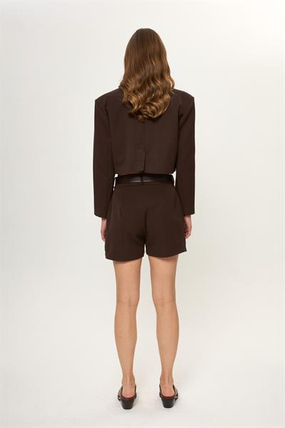 Pileli Poliviskon Şort