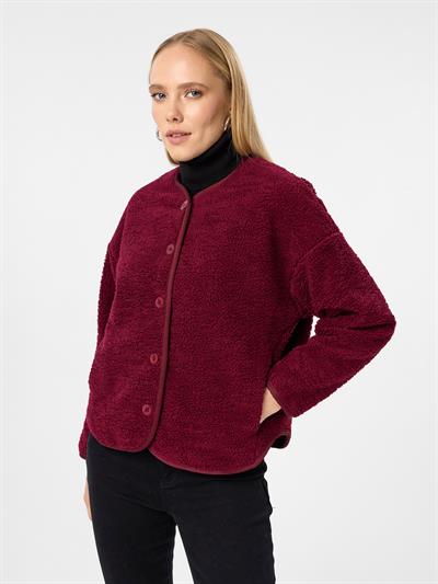 Polarlı Düğmeli Peluş Ceket