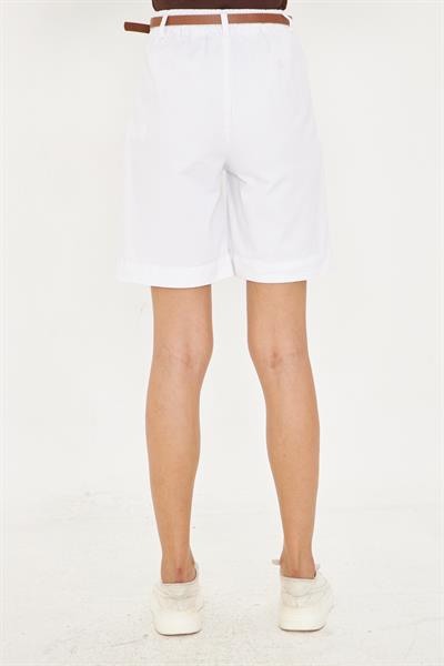 Kemerli Bermuda Şort