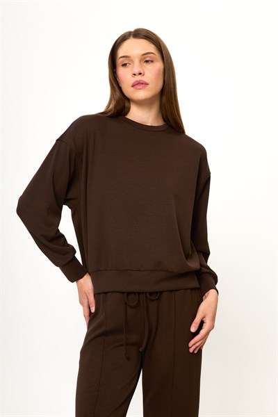 Bisiklet Yaka Modal Sweatshirt